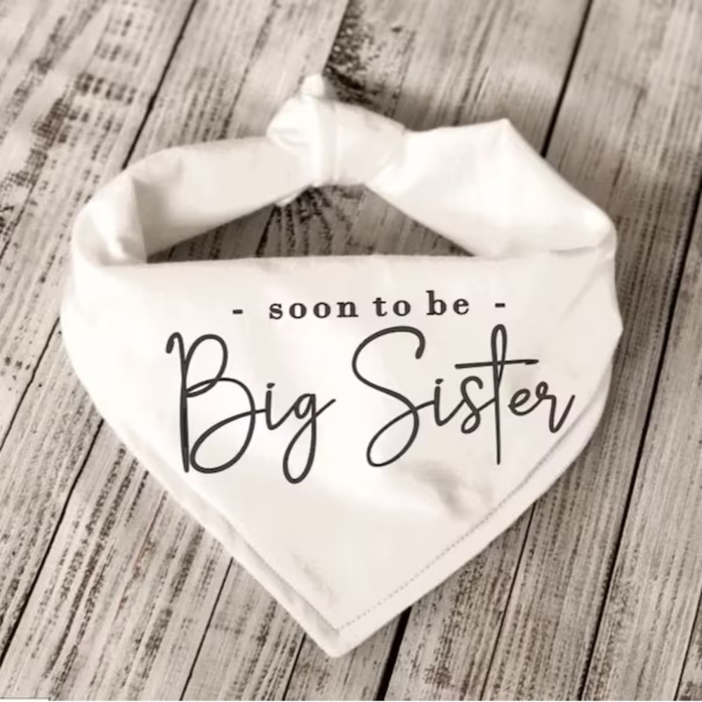 Handmade Dog Bandana Soon to be Big Brother / Sister. Pregnancy announcement